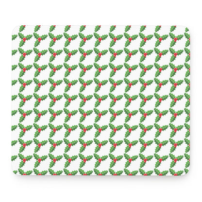 Christmas Holly Berry Pattern Print Mouse Pad