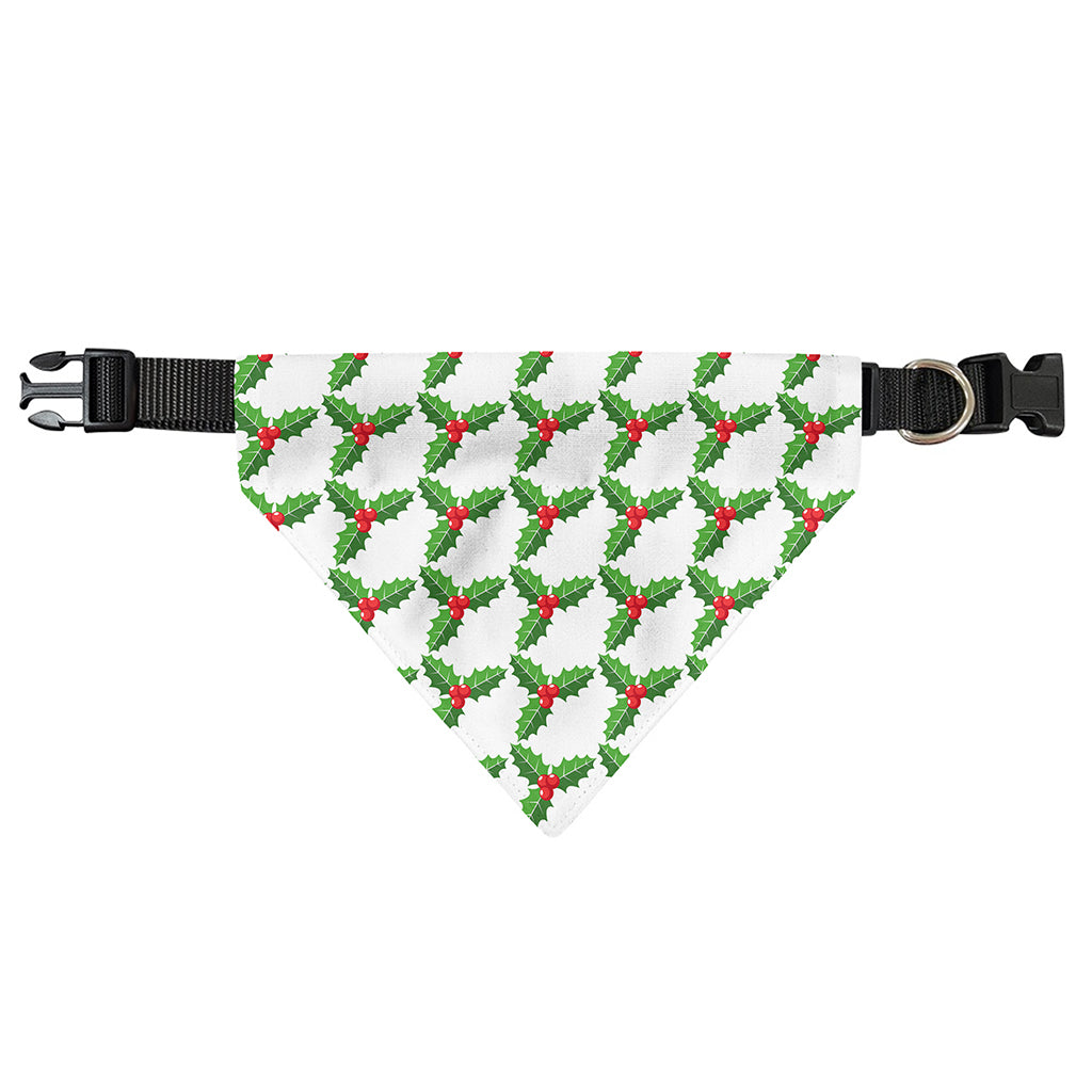 Christmas Holly Berry Pattern Print Over The Collar Dog Bandana