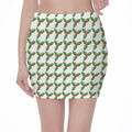 Christmas Holly Berry Pattern Print Pencil Mini Skirt