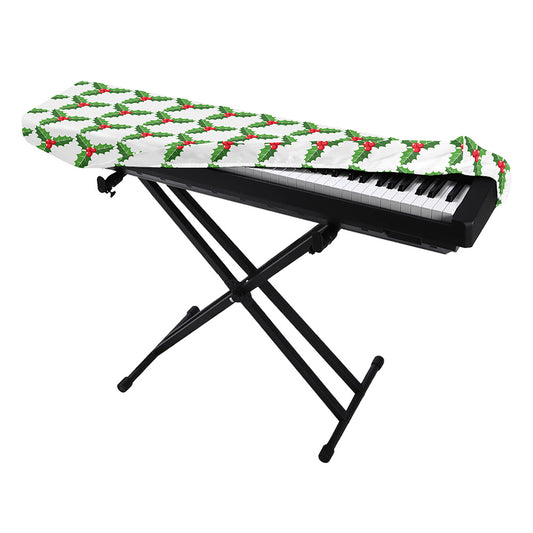 Christmas Holly Berry Pattern Print Piano Keyboard Cover