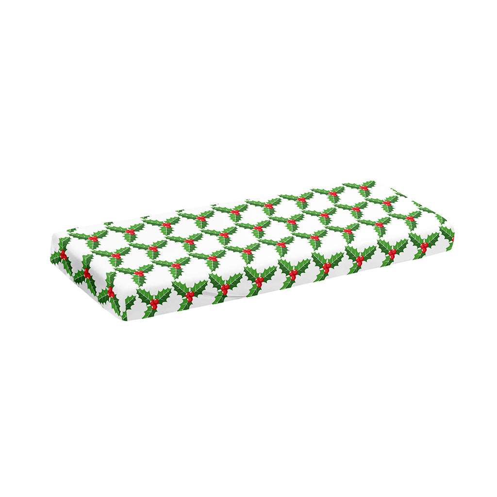 Christmas Holly Berry Pattern Print Piano Keyboard Cover