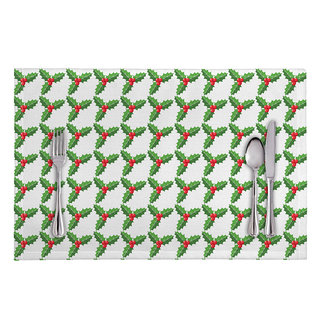 Christmas Holly Berry Pattern Print Placemat