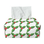 Christmas Holly Berry Pattern Print Rectangle Tissue Box Cover