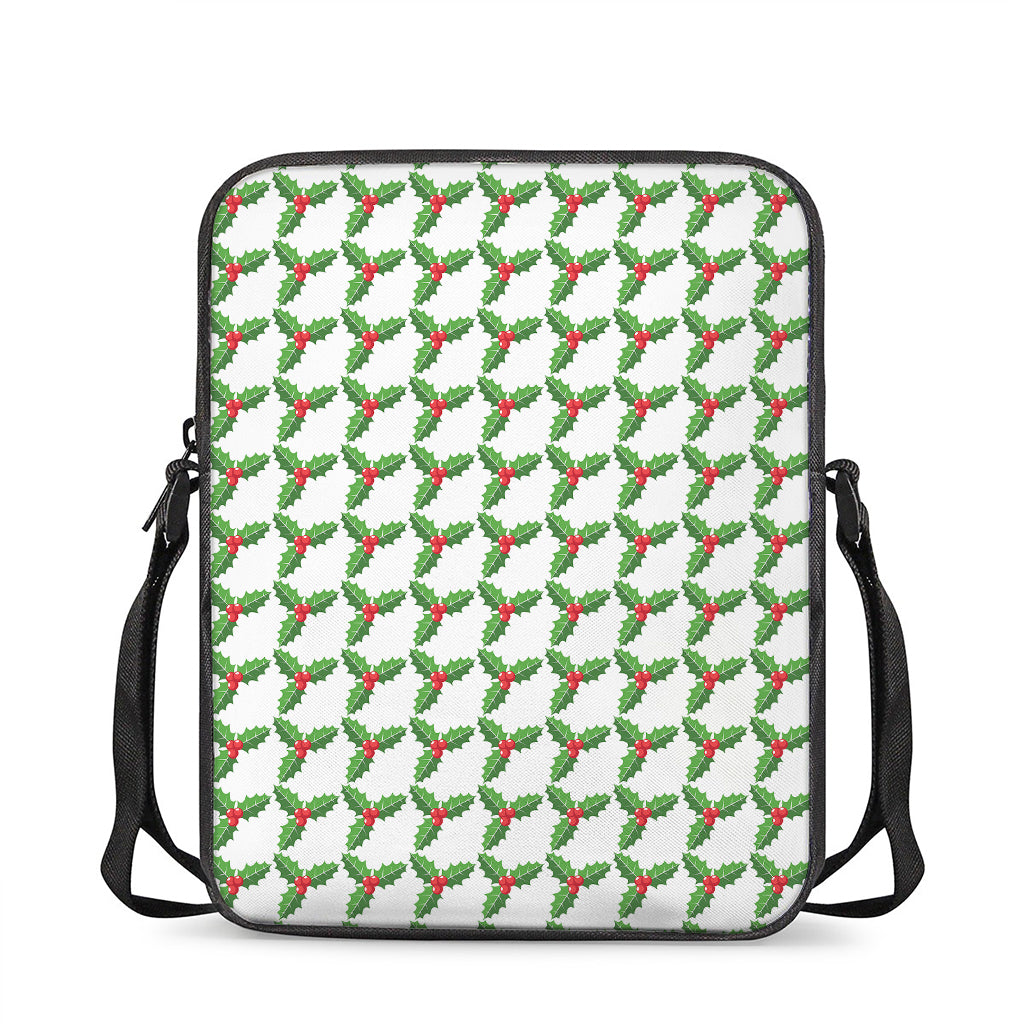 Christmas Holly Berry Pattern Print Rectangular Crossbody Bag