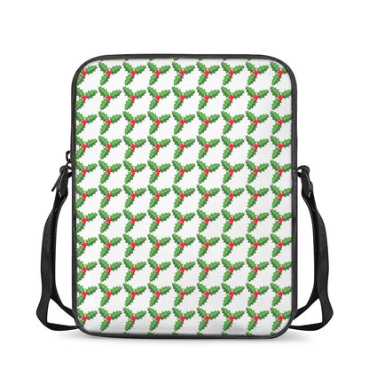 Christmas Holly Berry Pattern Print Rectangular Crossbody Bag