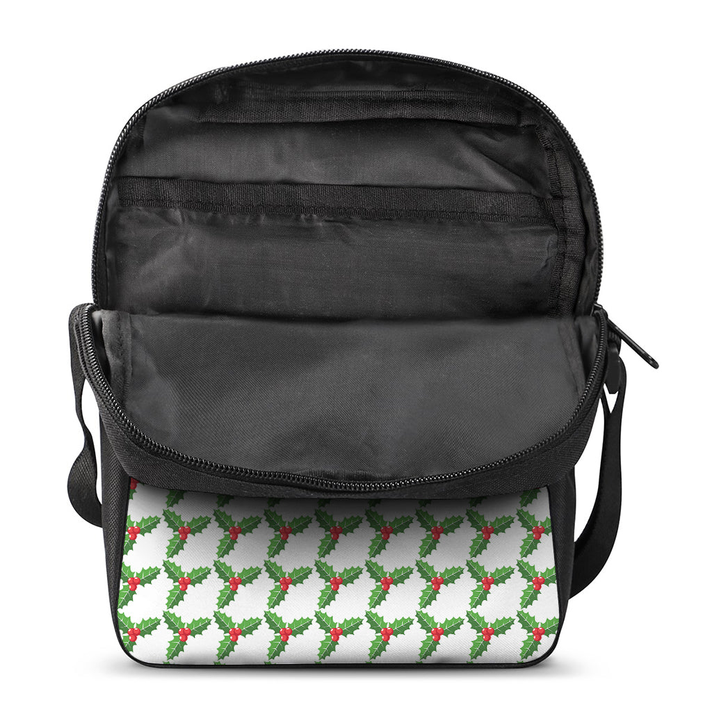 Christmas Holly Berry Pattern Print Rectangular Crossbody Bag