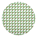 Christmas Holly Berry Pattern Print Round Blanket