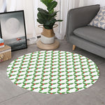 Christmas Holly Berry Pattern Print Round Rug