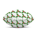 Christmas Holly Berry Pattern Print Rugby Ball