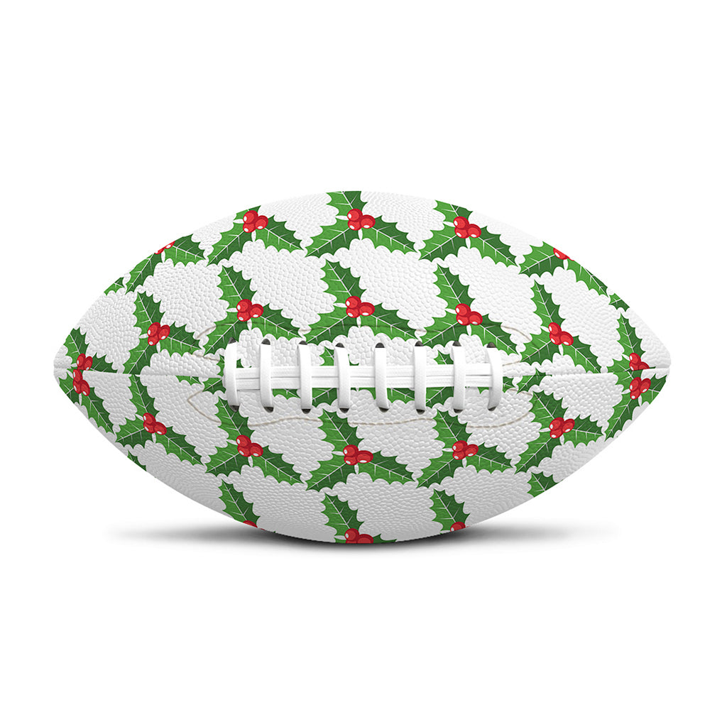 Christmas Holly Berry Pattern Print Rugby Ball