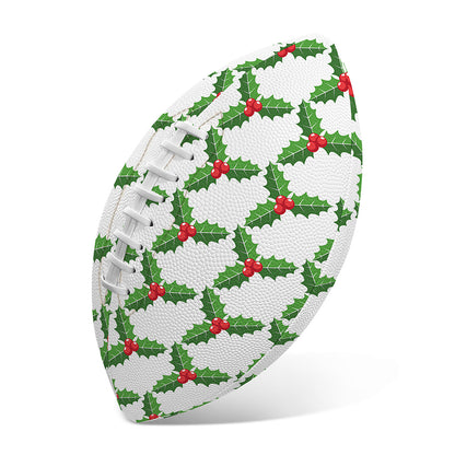 Christmas Holly Berry Pattern Print Rugby Ball