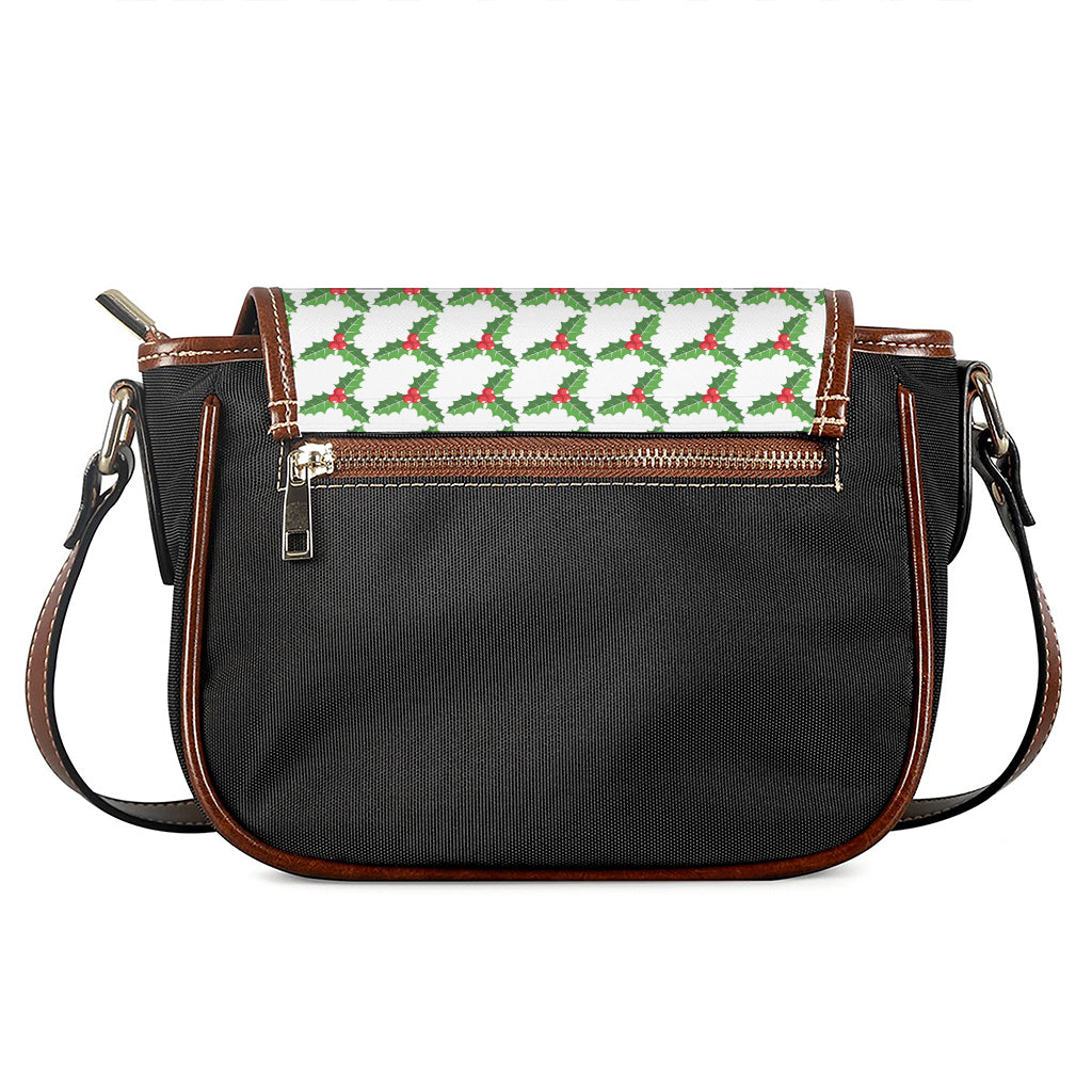Christmas Holly Berry Pattern Print Saddle Bag