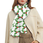 Christmas Holly Berry Pattern Print Scarf