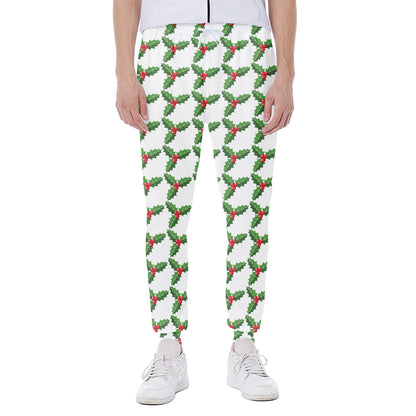 Christmas Holly Berry Pattern Print Scuba Joggers