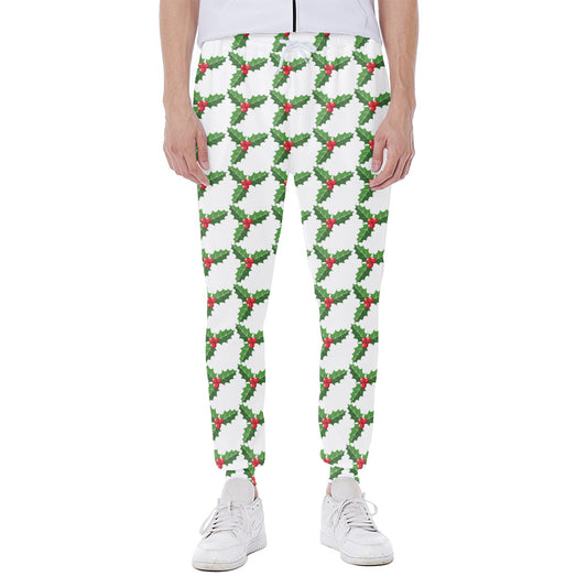 Christmas Holly Berry Pattern Print Scuba Joggers