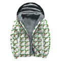 Christmas Holly Berry Pattern Print Sherpa Lined Zip Up Hoodie