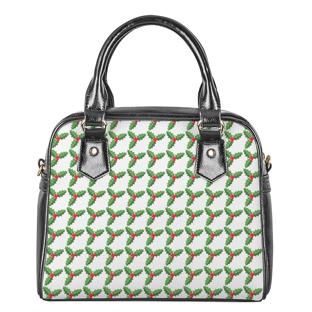 Christmas Holly Berry Pattern Print Shoulder Handbag