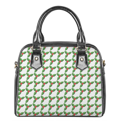 Christmas Holly Berry Pattern Print Shoulder Handbag