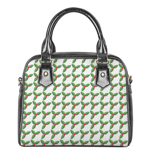 Christmas Holly Berry Pattern Print Shoulder Handbag