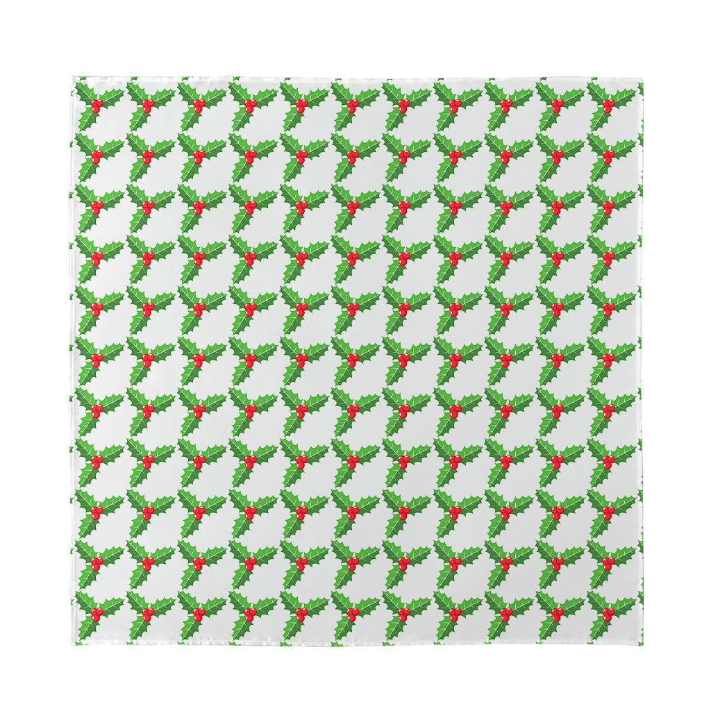Christmas Holly Berry Pattern Print Silk Bandana