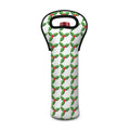 Christmas Holly Berry Pattern Print Single Neoprene Wine Tote
