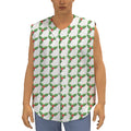 Christmas Holly Berry Pattern Print Sleeveless Baseball Jersey