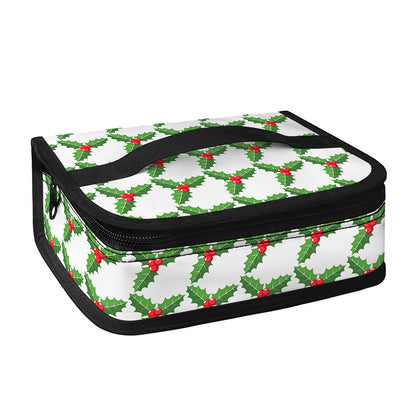 Christmas Holly Berry Pattern Print Small Lunch Bag