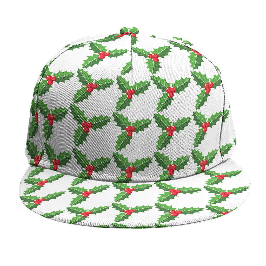 Christmas Holly Berry Pattern Print Snapback Cap