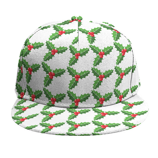 Christmas Holly Berry Pattern Print Snapback Cap