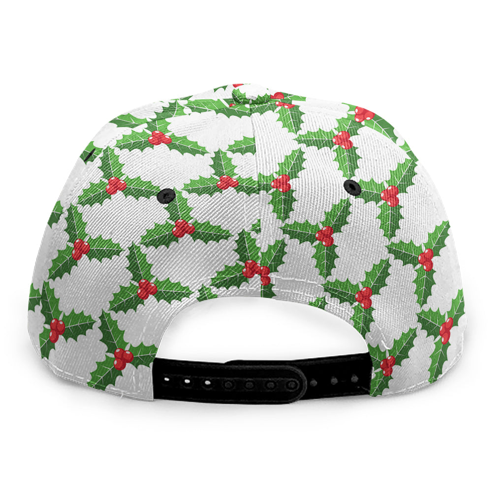 Christmas Holly Berry Pattern Print Snapback Cap