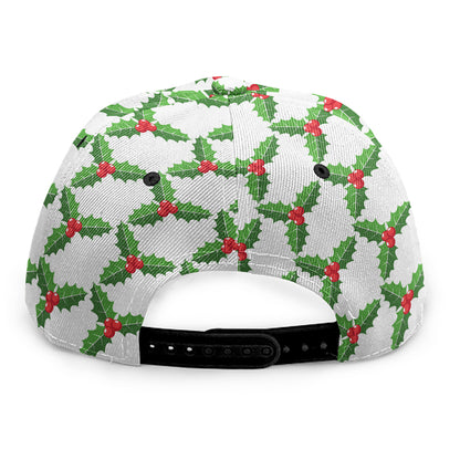 Christmas Holly Berry Pattern Print Snapback Cap