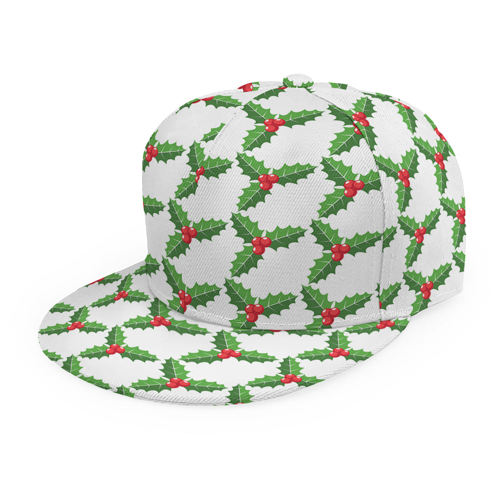 Christmas Holly Berry Pattern Print Snapback Cap