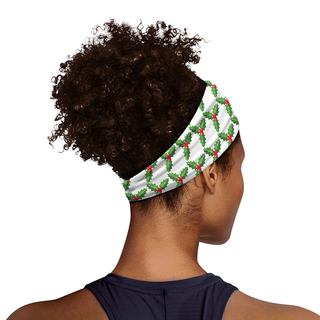 Christmas Holly Berry Pattern Print Sports Headband