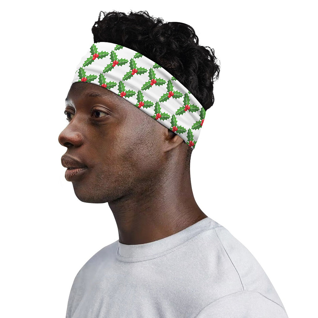 Christmas Holly Berry Pattern Print Sports Headband