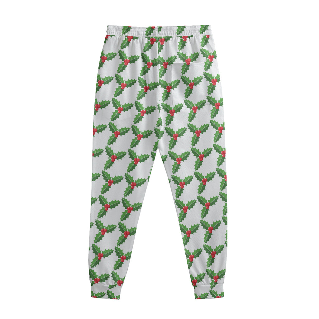 Christmas Holly Berry Pattern Print Sweatpants