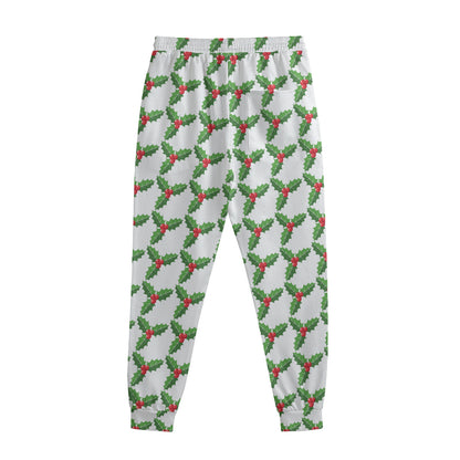 Christmas Holly Berry Pattern Print Sweatpants