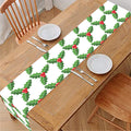 Christmas Holly Berry Pattern Print Table Runner