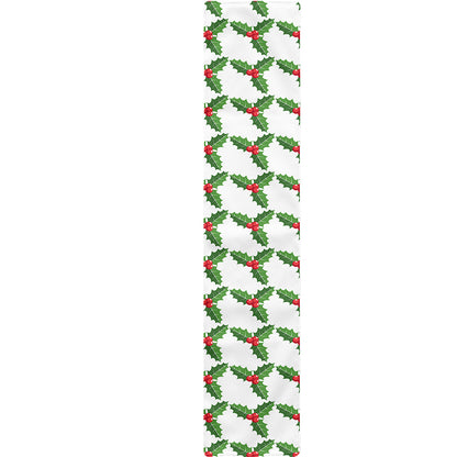 Christmas Holly Berry Pattern Print Table Runner
