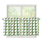 Christmas Holly Berry Pattern Print Tier Curtains