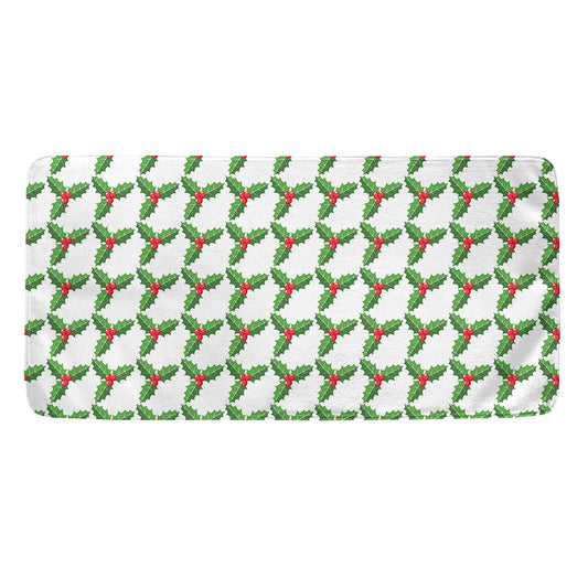 Christmas Holly Berry Pattern Print Towel