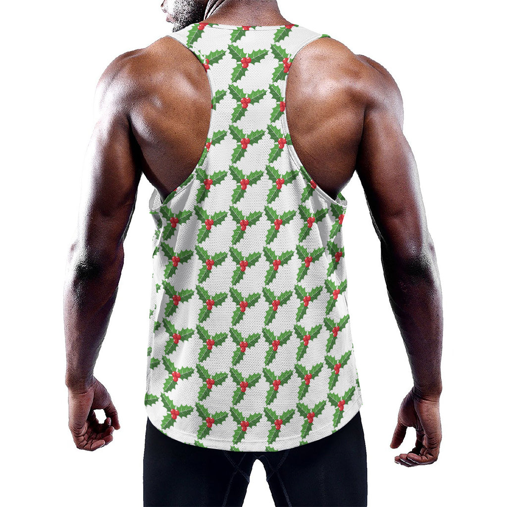 Christmas Holly Berry Pattern Print Training Tank Top