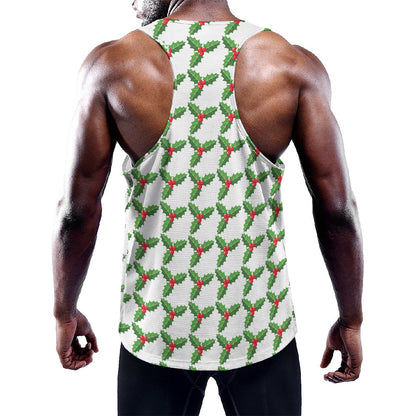 Christmas Holly Berry Pattern Print Training Tank Top
