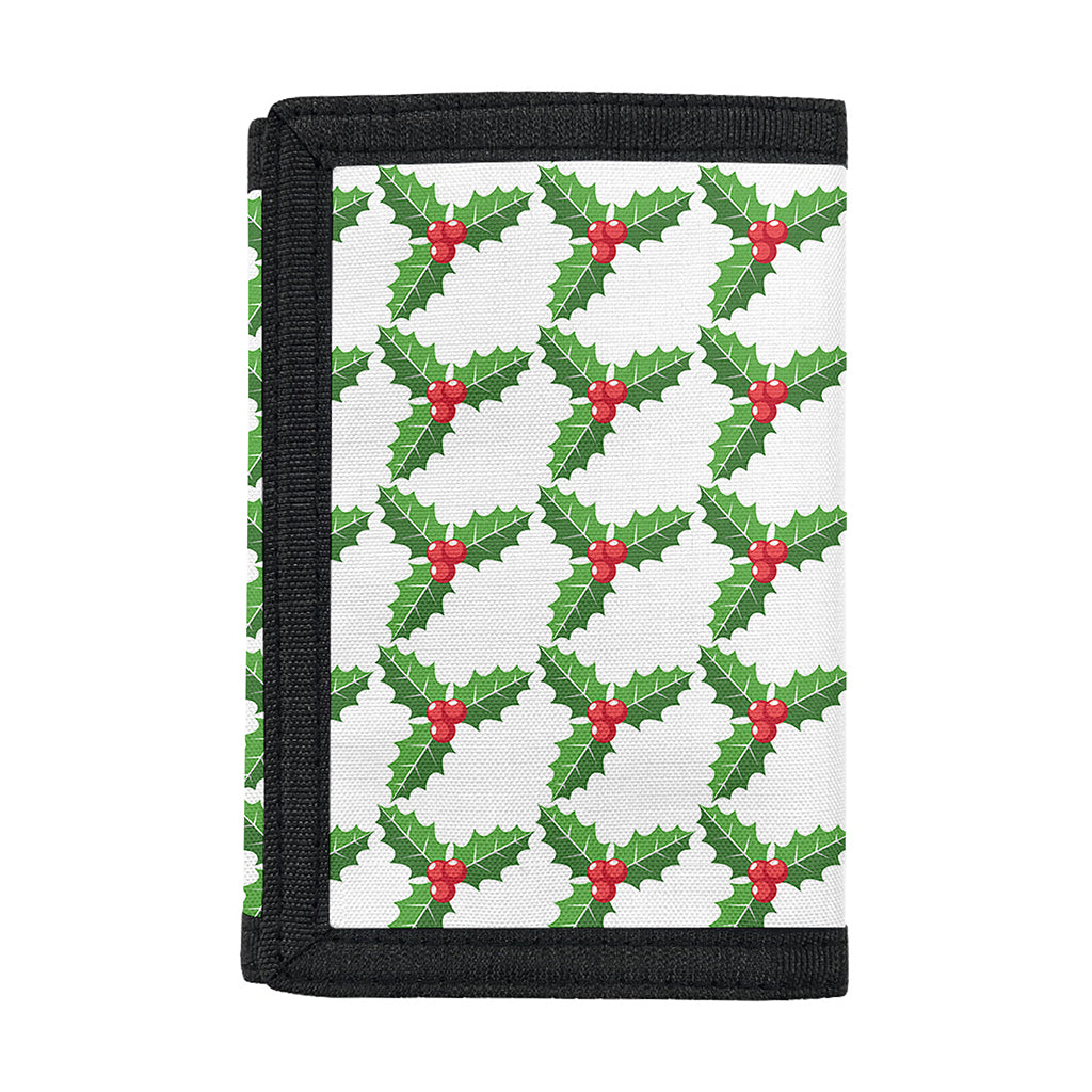 Christmas Holly Berry Pattern Print Trifold Wallet