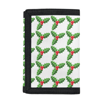 Christmas Holly Berry Pattern Print Trifold Wallet