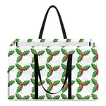 Christmas Holly Berry Pattern Print Utility Tote Bag