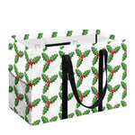 Christmas Holly Berry Pattern Print Utility Tote Bag