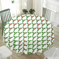 Christmas Holly Berry Pattern Print Waterproof Round Tablecloth