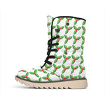 Christmas Holly Berry Pattern Print Winter Boots