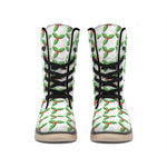Christmas Holly Berry Pattern Print Winter Boots