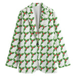 Christmas Holly Berry Pattern Print Women's Blazer